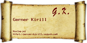 Gerner Kirill névjegykártya